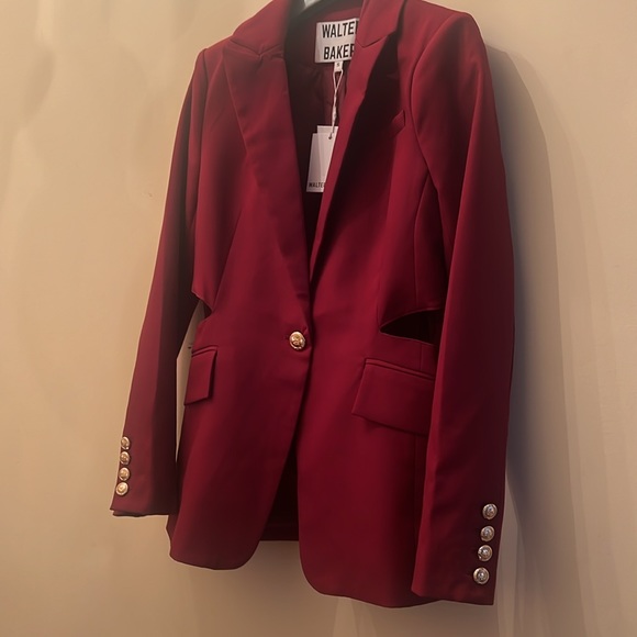 NWT $288 Walter Baker Felicia Blazer Size S Merlot Color - Picture 11 of 14